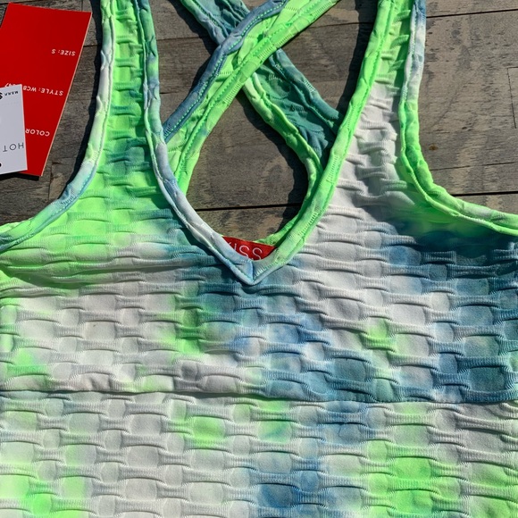 Hot Kiss Neon TieDye Crop Top Size Small - Picture 2 of 4